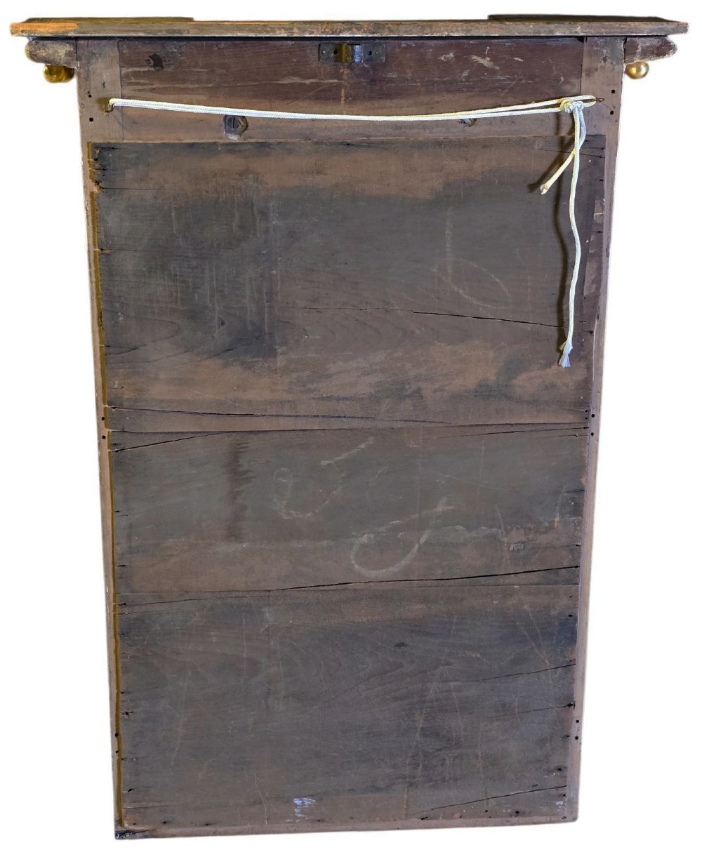 A rectangular 19th-century Regency giltwood pier mirror featuring a breakfront cornice with sphere mouldings, lion mask corner blocks, and detailed column sides. View IV