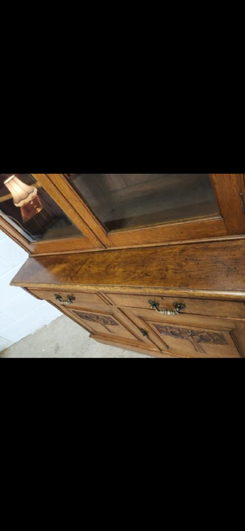 Antique Late 19th Century Oak Bookcase View V