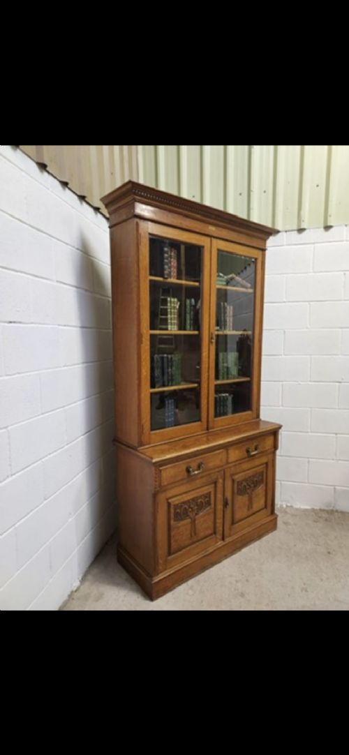 Antique Late 19th Century Oak Bookcase View VIII