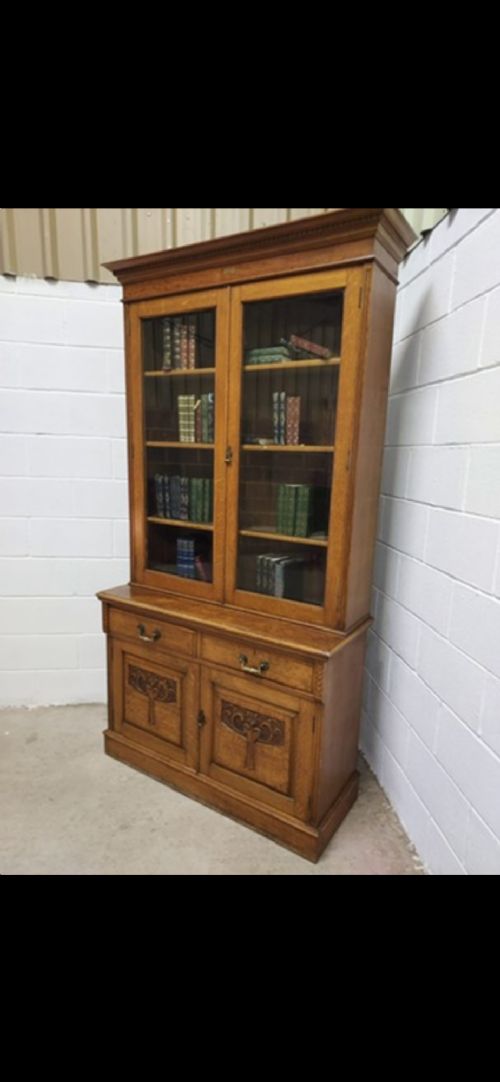 Antique Late 19th Century Oak Bookcase View IX