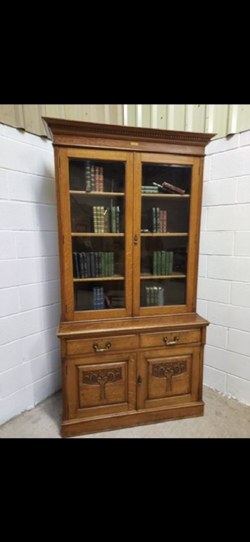 Antique Late 19th Century Oak Bookcase View X