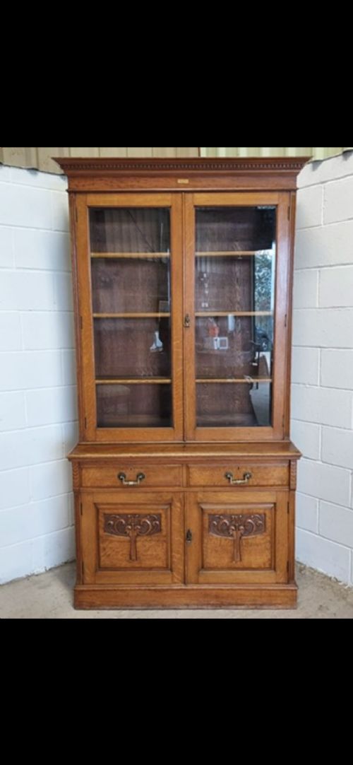 Antique Late 19th Century Oak Bookcase View XIV