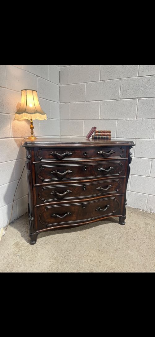 Antique 19th Century French Serpentine Chest Of Drawers