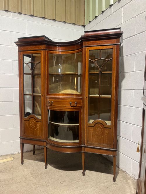 Antique Late 19th Century Inlaid Mahogany Cabinet