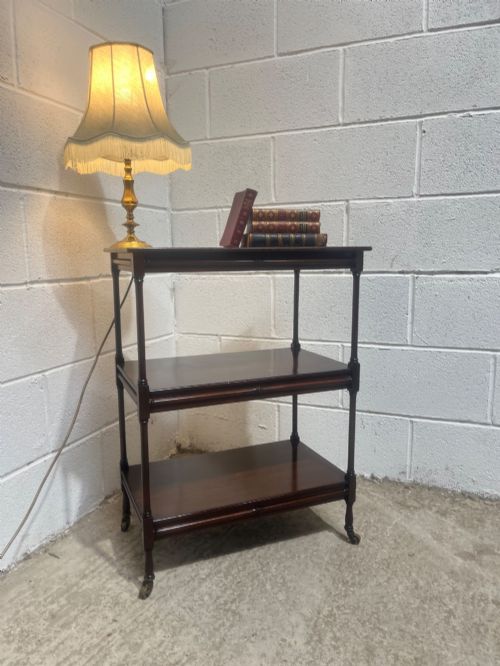 Antique 19th Century 3 Tier Mahogany Trolley