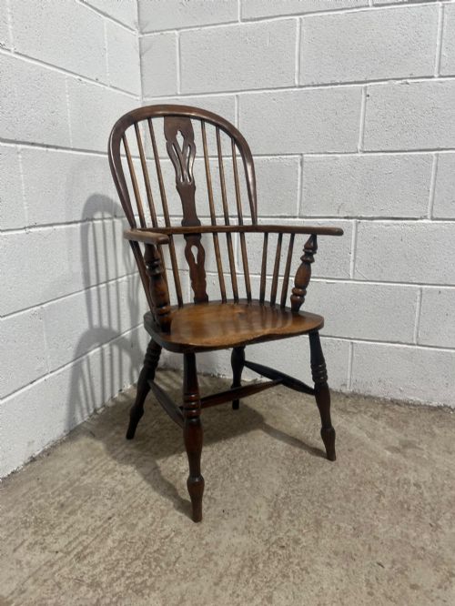 Antique 19th Century Ash and Elm High Back Windsor Chair