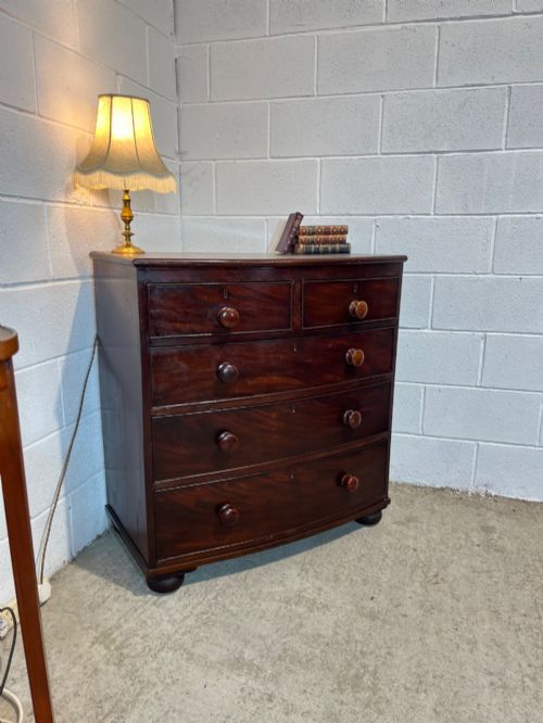 Antique 19th Century Mahogany Bowfront Chest of Drawers