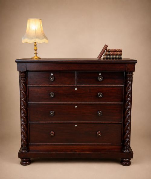 Antique 19th Century Mahogany Scotch Chest of Drawers