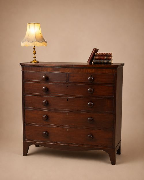 Antique 19th Century Five Height Mahogany Chest of Drawers