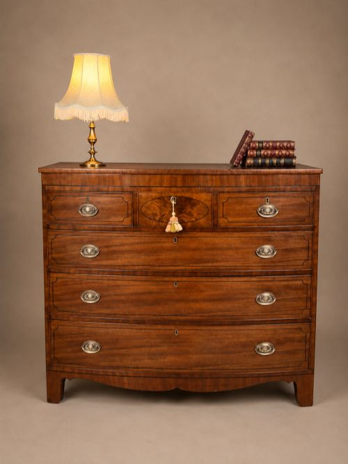 Antique 19th Century Mahogany Bowfront Chest of Drawers