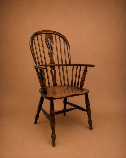 Antique 19th Century Ash and Elm High Back Windsor Chair