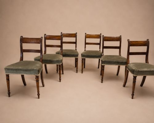 A Set of Six Antique Regency Mahogany Dining Chairs