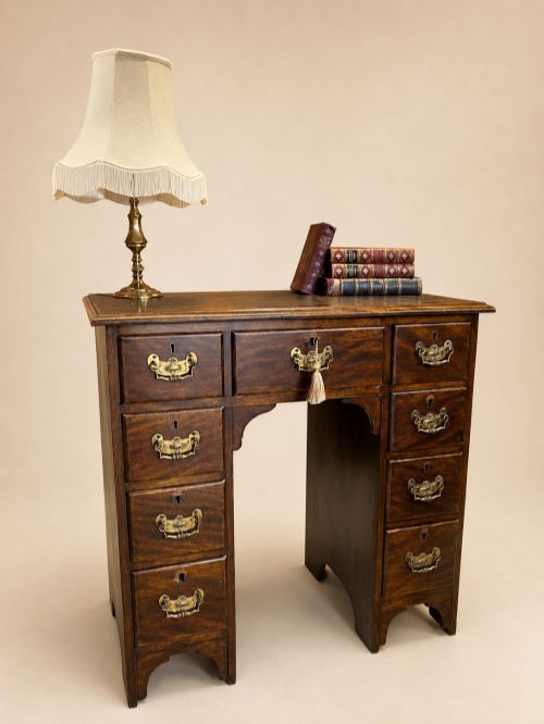 Antique Late 19th Century Mahogany Kneehole Desk