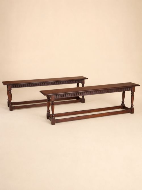 A Pair of Antique Oak Benches
