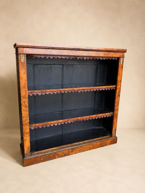 Antique 19th Century Walnut Open Bookcase