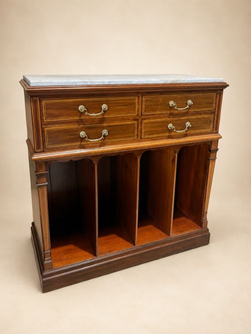 Antique Late 19th Century Inlaid Mahogany Cabinet