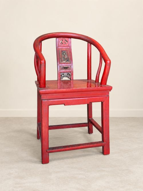 Antique Ornate Painted Chinese Chair