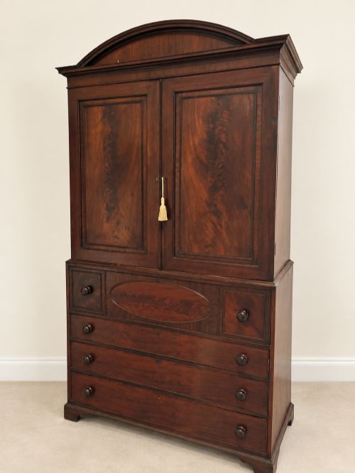 Antique Georgian Mahogany Linen Press