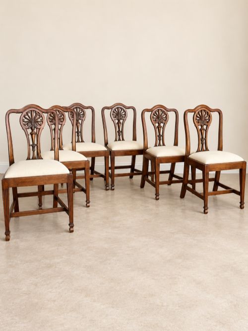 A Set of Six Antique Mahogany Dining Chairs