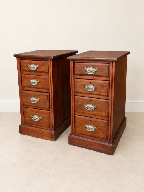A Pair of Antique Late 19th Century Mahogany Bedside Chests