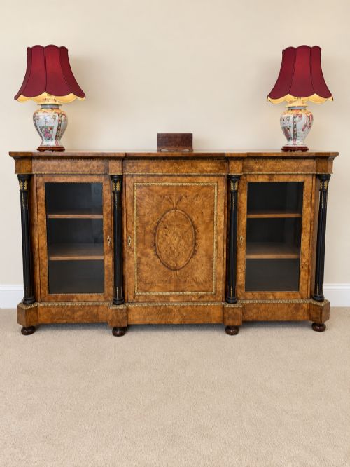 Antique 19th Century Inlaid Walnut Credenza