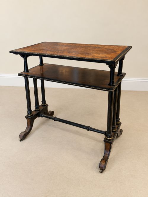 Antique 19th Century Walnut and Ebony Side Table