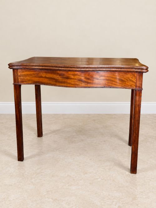 Antique Georgian Mahogany Serpentine Fold Over Table