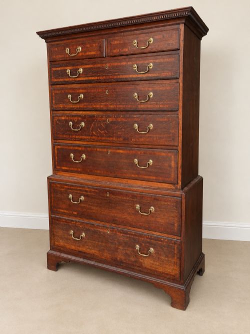 Antique Georgian Oak Chest On Chest
