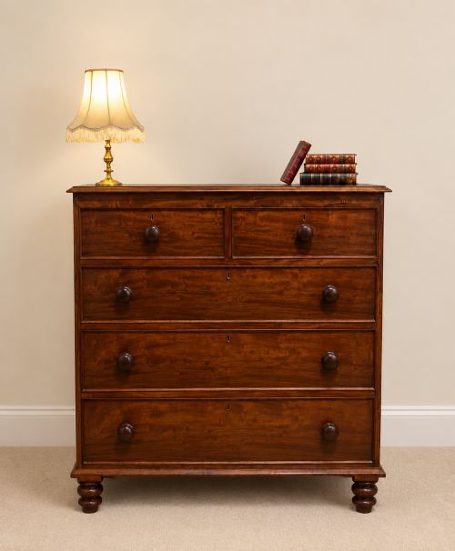 Antique 19th Century Mahogany Chest Of Drawers