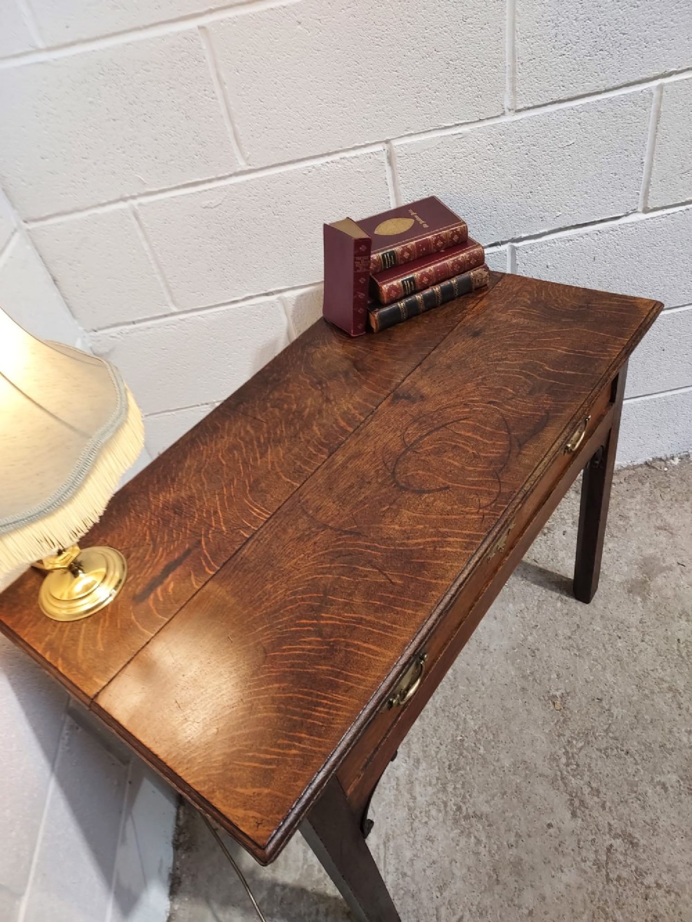 Antique Early 19th Century Oak Side Table View V