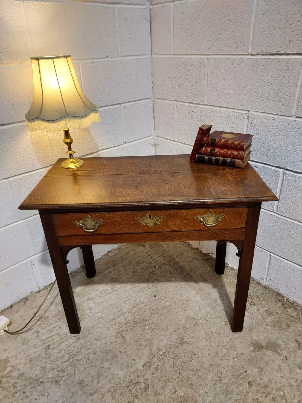 Antique Early 19th Century Oak Side Table View VI