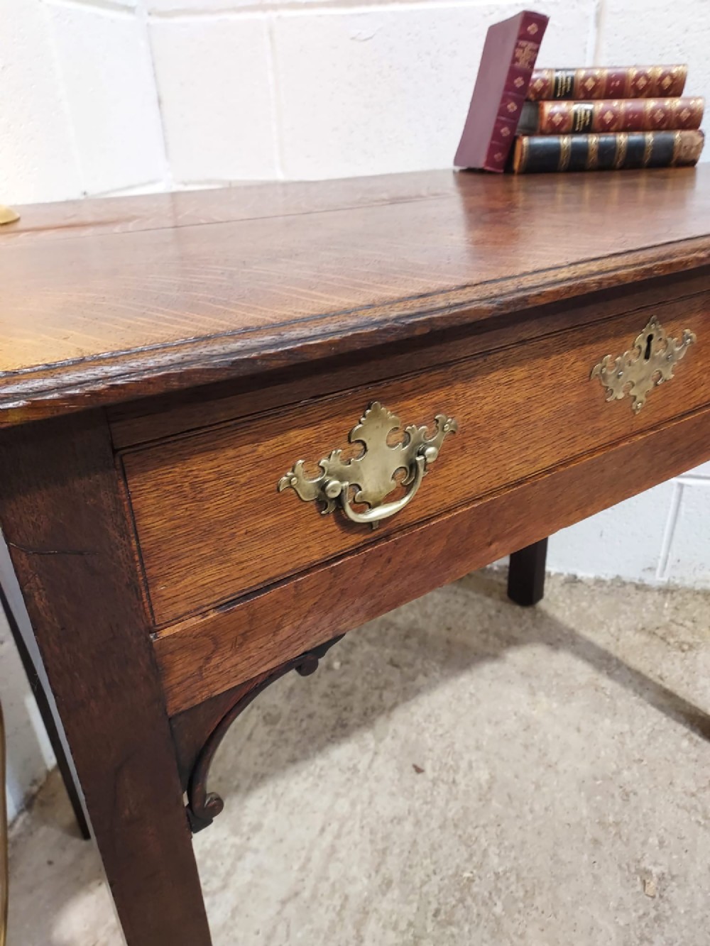 Antique Early 19th Century Oak Side Table View VII