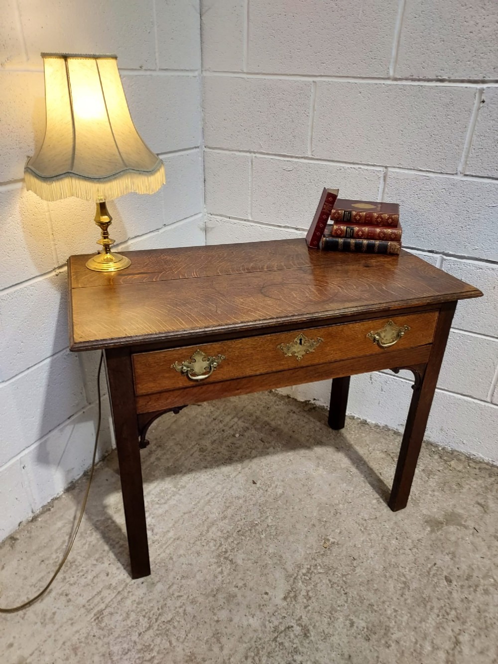 Antique Early 19th Century Oak Side Table View IX