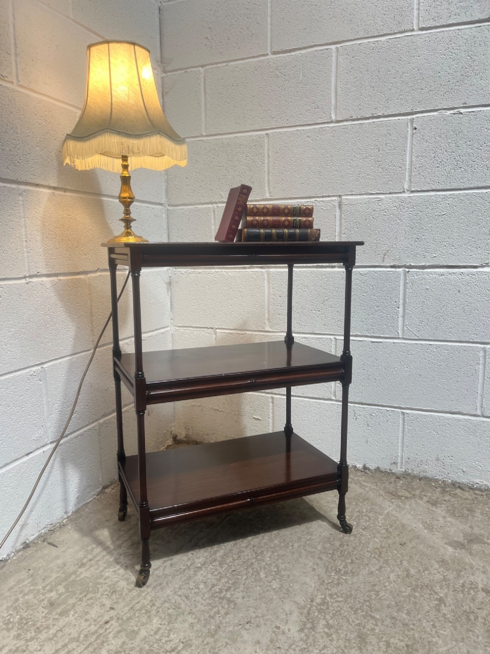 Antique 19th Century 3 Tier Mahogany Trolley