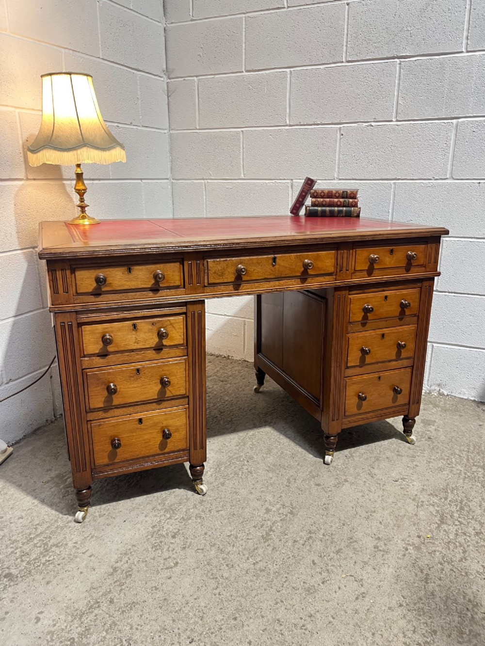 Antique 19th Century Mahogany Free-standing Pedestal Desk