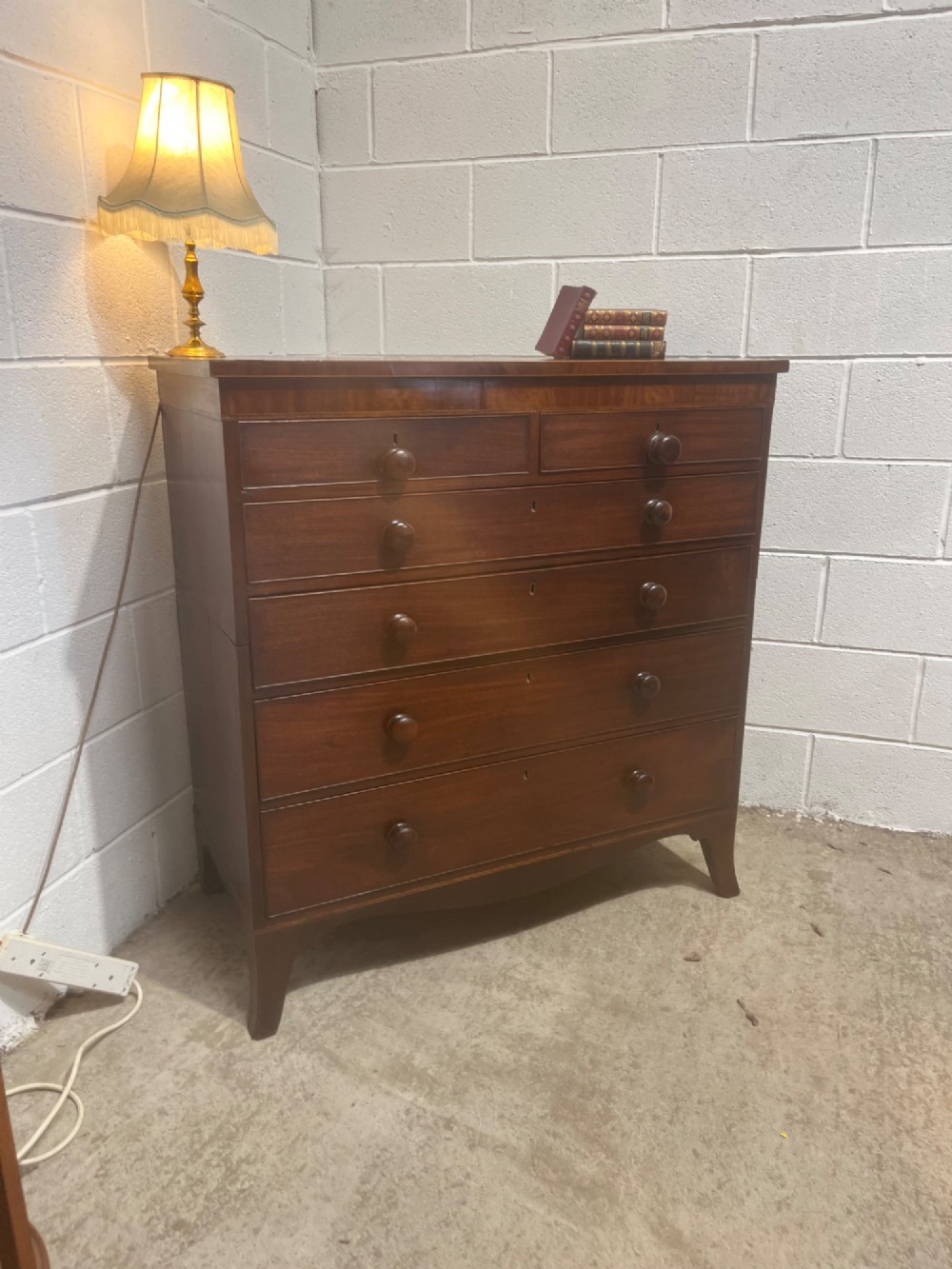 Antique 19th Century Five Height Mahogany Chest Of Drawers