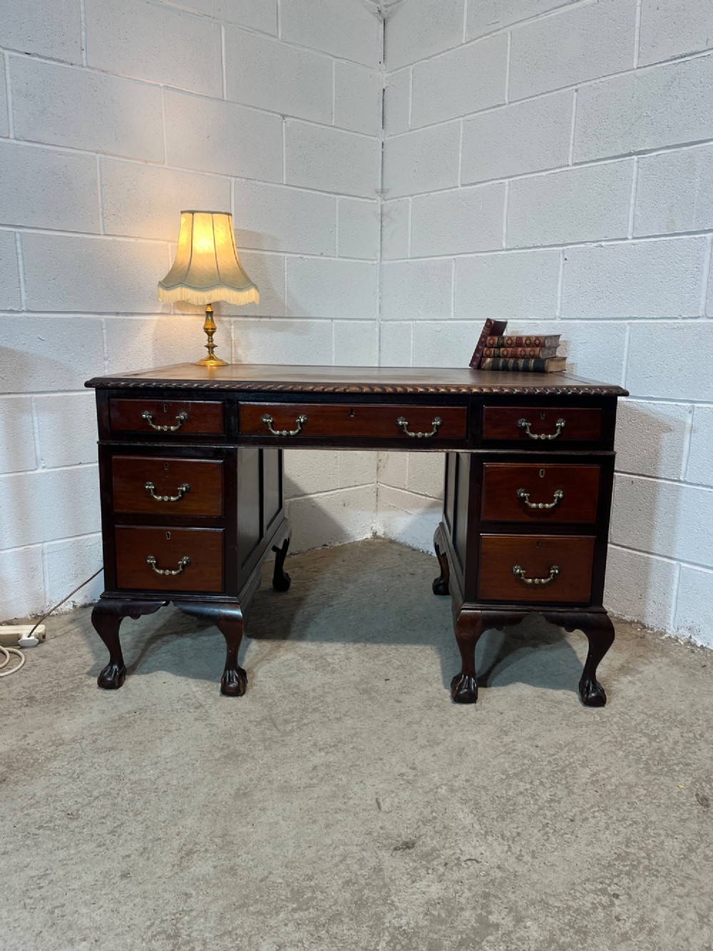 Antique Early 20th Century Mahogany Pedestal Desk