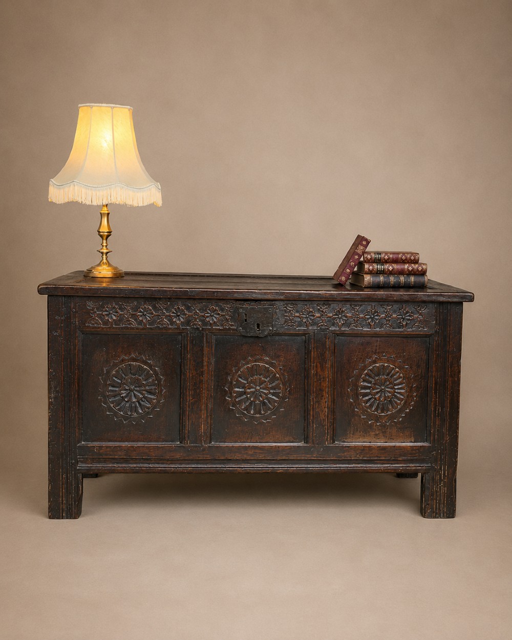 Antique Late 17th Century Carved Oak Coffer