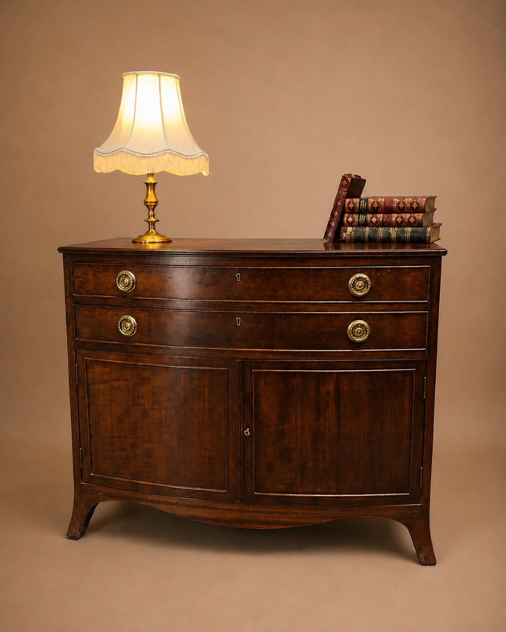 Antique Early 20th Century Mahogany Bowfront Cupboard