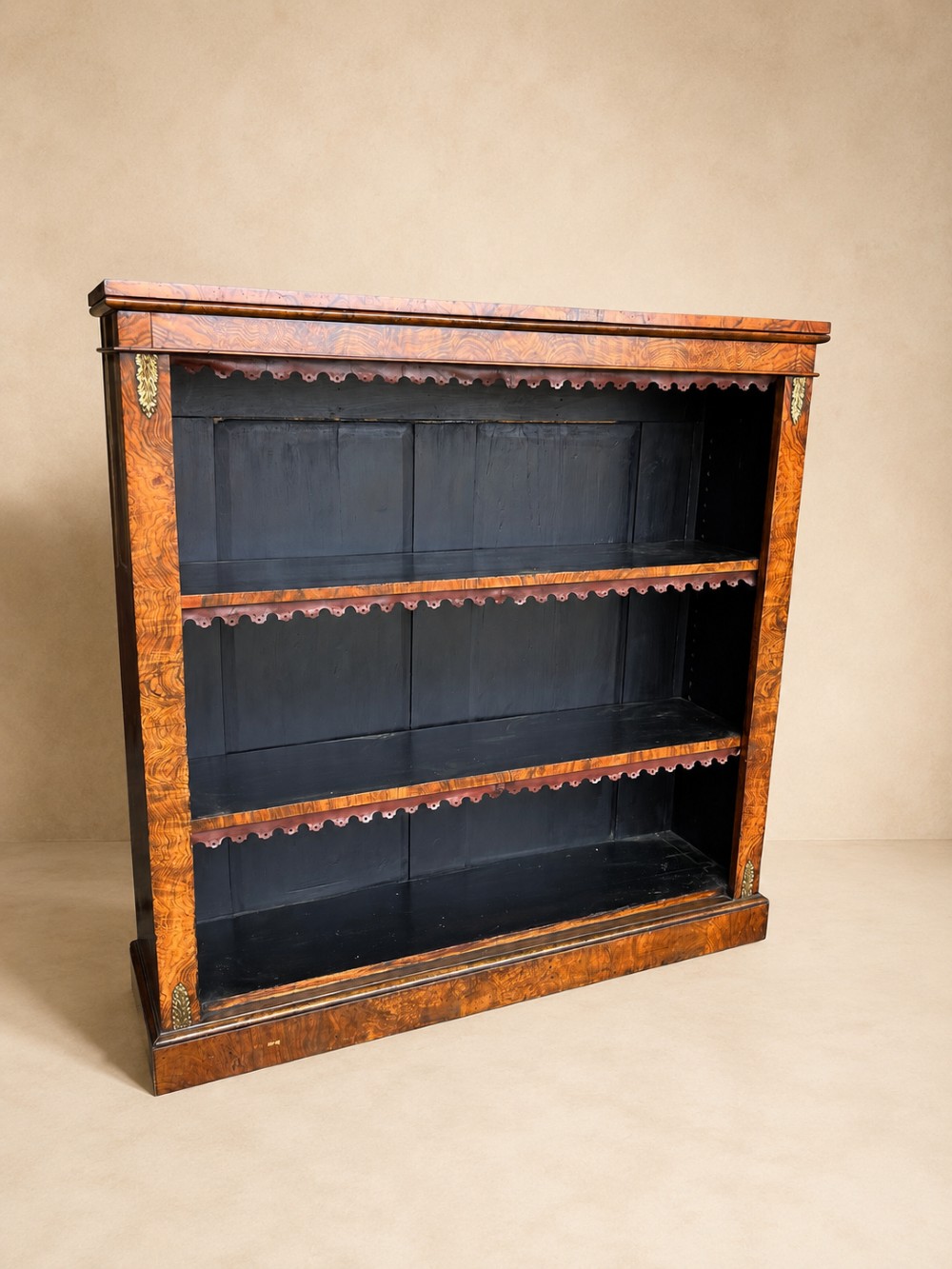 Antique 19th Century Walnut Open Bookcase