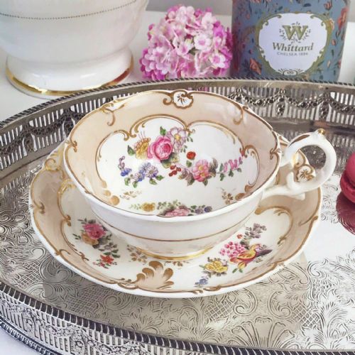 Antique H R Daniel Shell Shape Breakfast Farmers Cup and Saucer Duo, Large Size