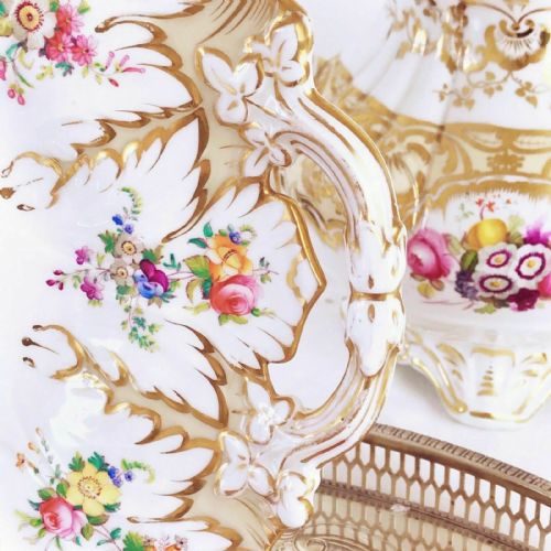 fig 1. Antique Ridgway foliage shape cake or bread and butter plate #1