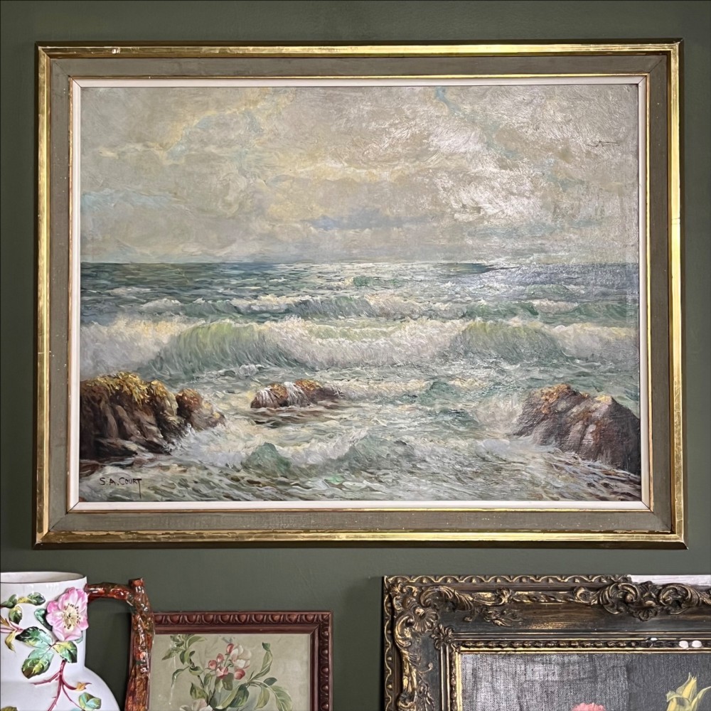 Oil painting, en plein air of coastal Cornwall, signed Sidney A. Court
