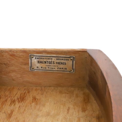 FRENCH AMBULANTE TWO TIER MARQUETRY TABLE WITH BRASS GALLERY - ADDITIONAL PHOTO 12