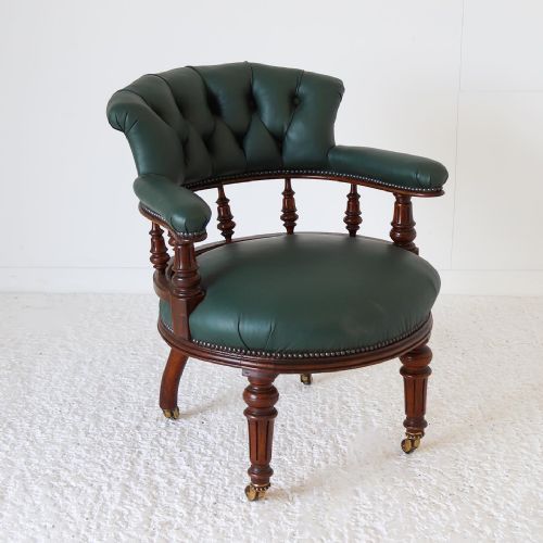 LATE VICTORIAN CAPTAIN'S CHAIR IN THE MANNER OF GILLOWS - ADDITIONAL PHOTO 2