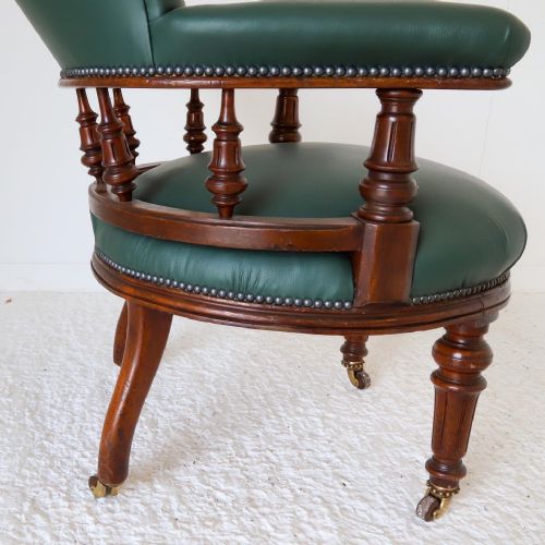 LATE VICTORIAN CAPTAIN'S CHAIR IN THE MANNER OF GILLOWS - ADDITIONAL PHOTO 5
