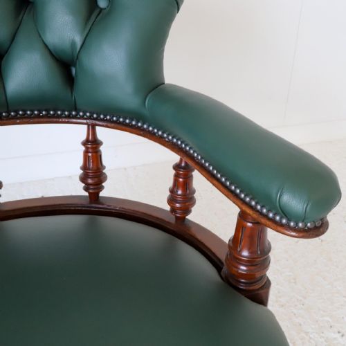 LATE VICTORIAN CAPTAIN'S CHAIR IN THE MANNER OF GILLOWS - ADDITIONAL PHOTO 8
