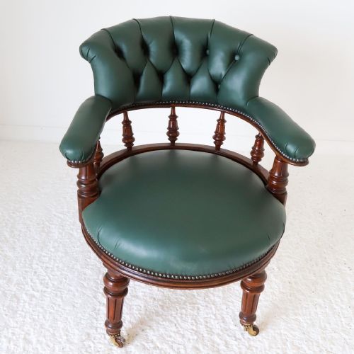 LATE VICTORIAN CAPTAIN'S CHAIR IN THE MANNER OF GILLOWS - ADDITIONAL PHOTO 9