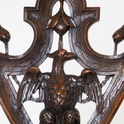 ITALIAN CARVED WALNUT SGABELLO HALL CHAIR C1900 - ADDITIONAL PHOTO 7