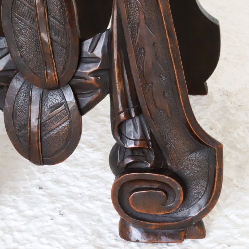 ITALIAN CARVED WALNUT SGABELLO HALL CHAIR C1900 - ADDITIONAL PHOTO 9